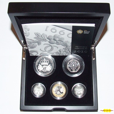 2010 Silver Proof 5-Coin Set - Celebration - Click Image to Close